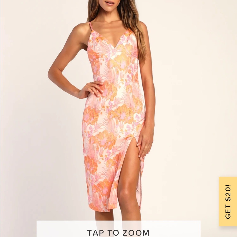 Rivetingly Radiant Pink Floral Jacquard Sleeveless Midi Dress